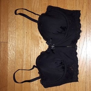 Material girl black skull detail bra 34C